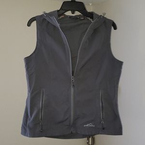 Eddie Bauer Nylon Full Zip Hooded Outdoor Vest.